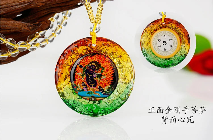 HOT SALE Greco-Buddhist pocket travel efficacious bless Mascot Namo Vajrapani Vajradhara Buddha Crystal Pendant Buddhist Amulet