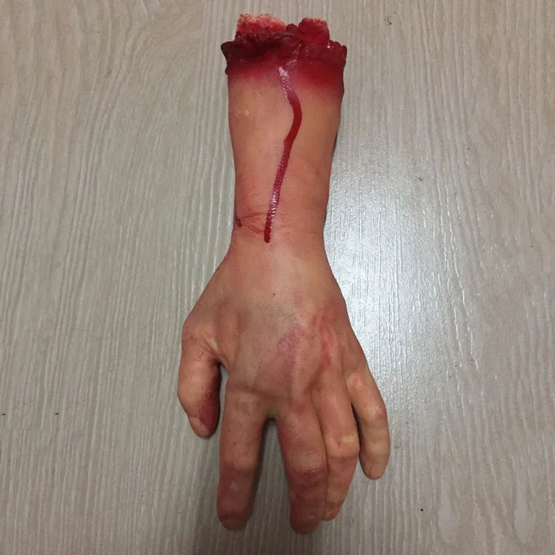 Halloween Horror Props Bloody Hand Haunted House Party Decoration Scary Fake Hand Finger Leg Foot Brain Heart Halloween Supplies