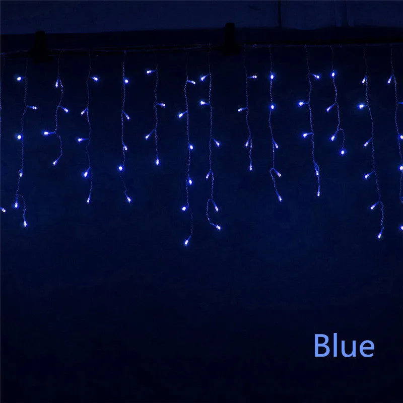 Christmas Lights Outdoor Decoration 4m Droop 0.4-0.6m Led Curtain Icicle String Lights Garden Xmas Party Decorative Lights