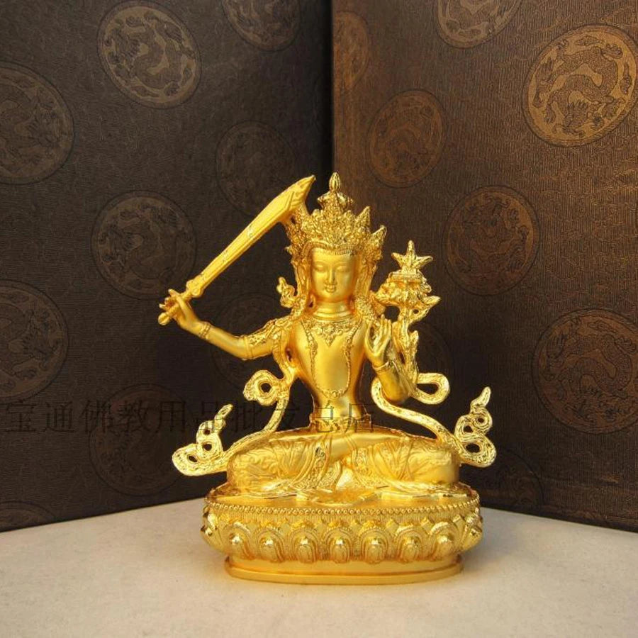 Buddhist supplies GOOD HOME OFFICE CAR SHOP worship buddha statue Exorcise evil spirit Bring good luck gold buddha copper statue