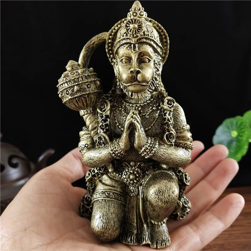 Golden Hanuman Statue Sculpture Big Resin Ornaments Hindu Monkey God Buddha Statues Figurine Home Decoration Lucky Gifts