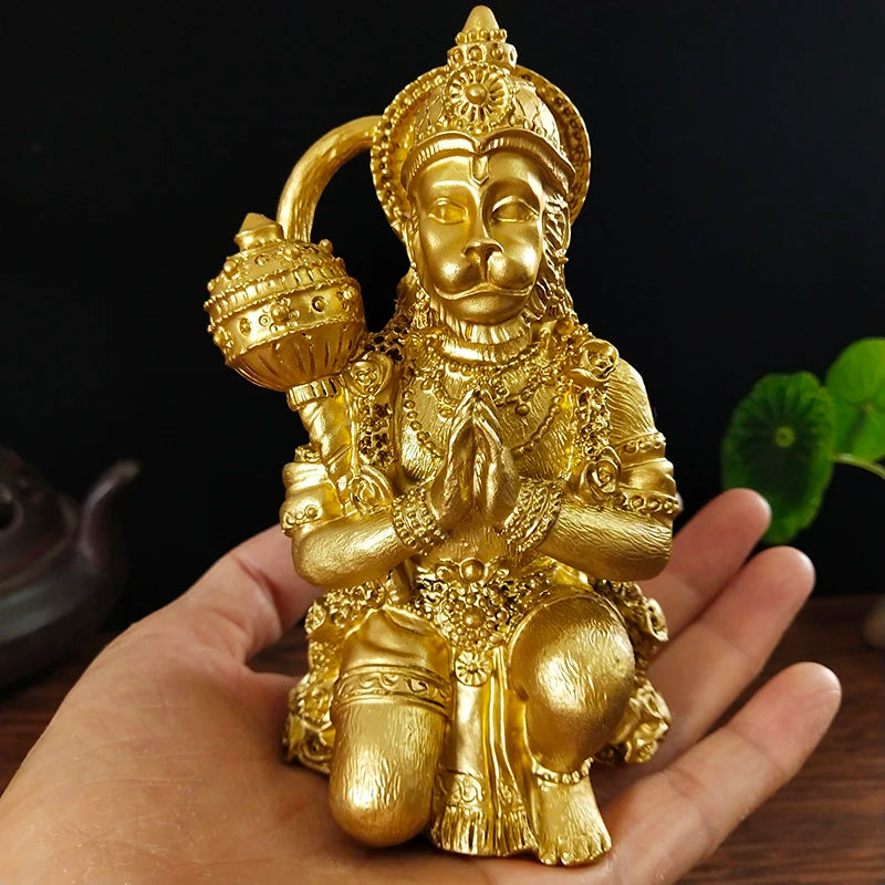 Golden Hanuman Statue Sculpture Big Resin Ornaments Hindu Monkey God Buddha Statues Figurine Home Decoration Lucky Gifts
