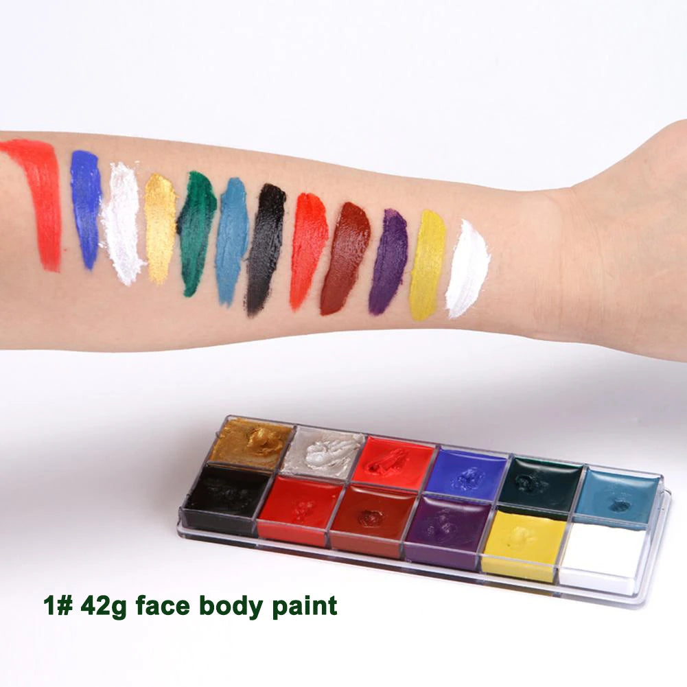 Paint Body Makeup Halloween Face Body Art 12/20 Colors Painting Kit with Brushes Safe Ingredient Available for Kid and Adult