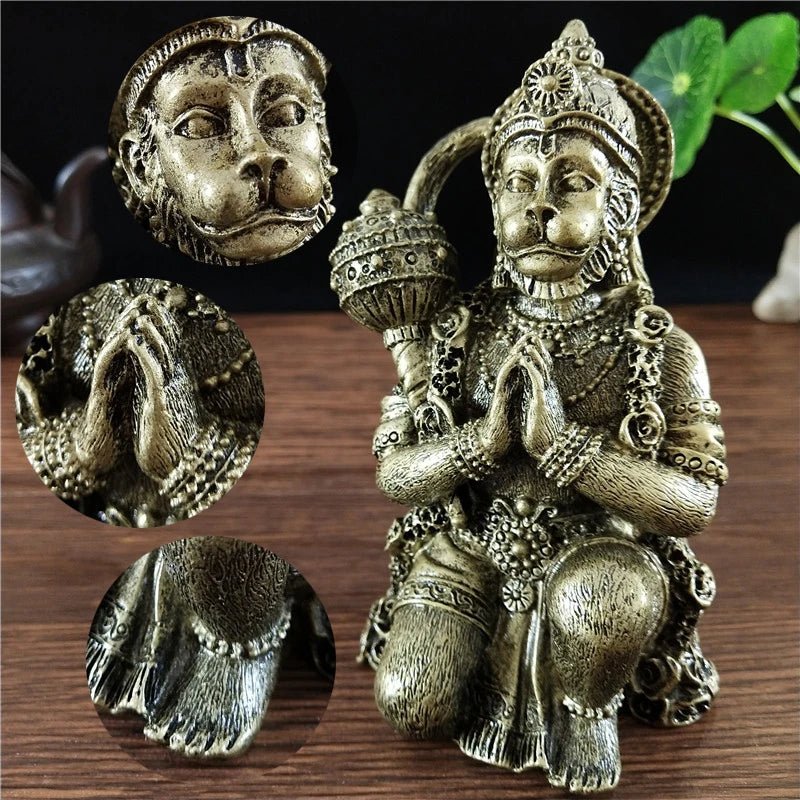 Golden Hanuman Statue Sculpture Big Resin Ornaments Hindu Monkey God Buddha Statues Figurine Home Decoration Lucky Gifts