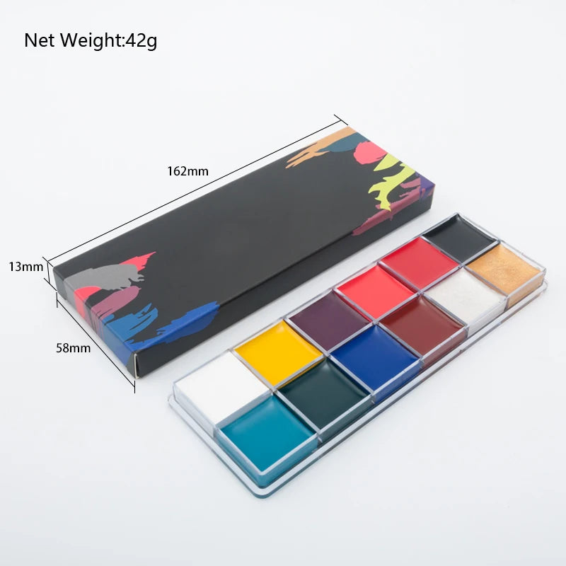 Paint Body Makeup Halloween Face Body Art 12/20 Colors Painting Kit with Brushes Safe Ingredient Available for Kid and Adult