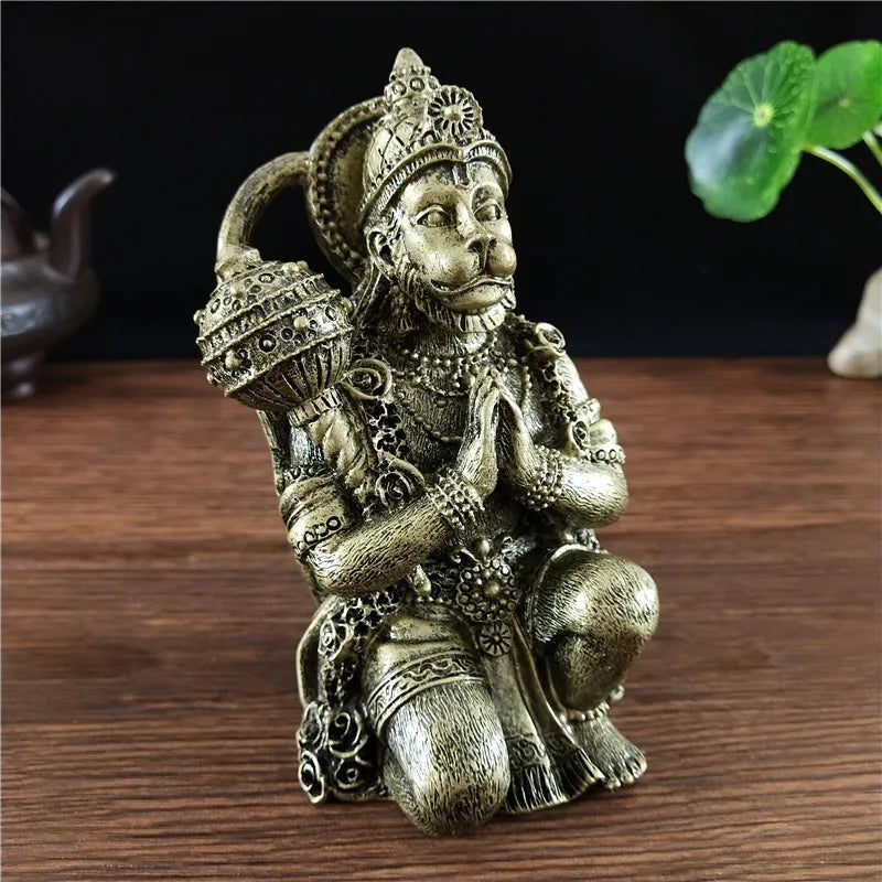 Golden Hanuman Statue Sculpture Big Resin Ornaments Hindu Monkey God Buddha Statues Figurine Home Decoration Lucky Gifts