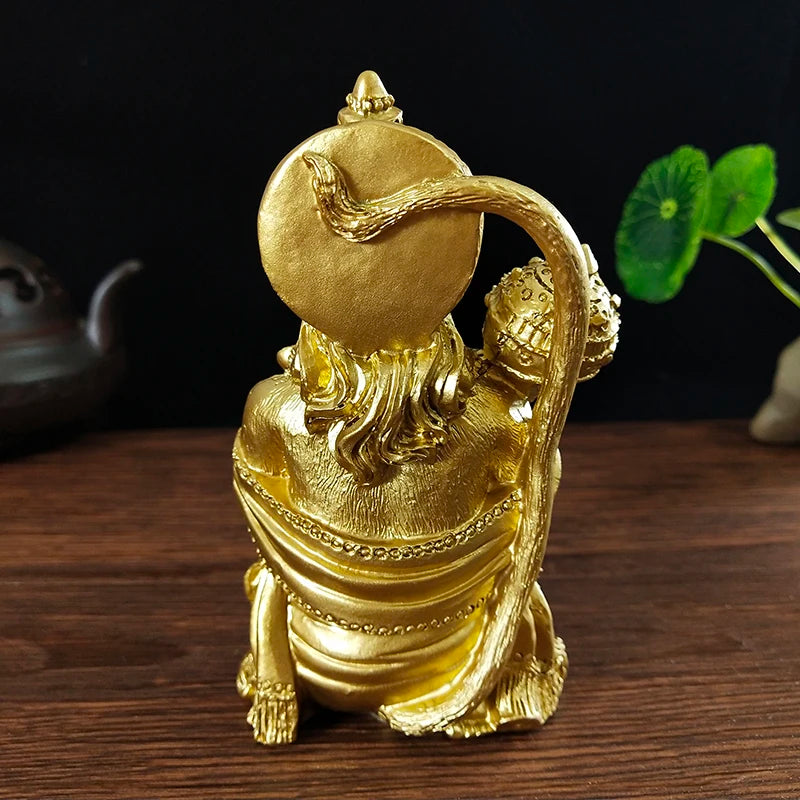 Golden Hanuman Statue Sculpture Big Resin Ornaments Hindu Monkey God Buddha Statues Figurine Home Decoration Lucky Gifts