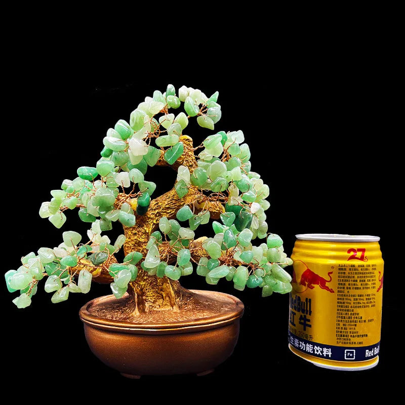 Wholesale Natural Healing Stone Crystal Ingot Tree Amethyst Money Wealth Tree Bonsai Crystal Decoration