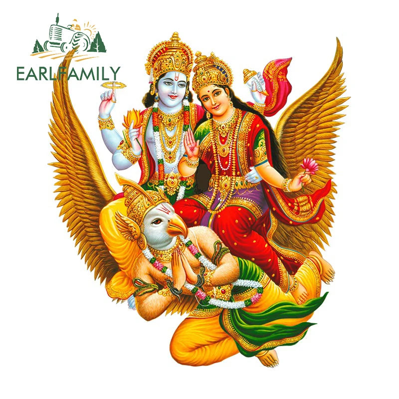 EARLFAMILY 13cm  for Ganesha Car Stickers Waterproof Sunscreen Suitcase Vinyl Material Motorcycle Helmet Fine Decal for Vehicle