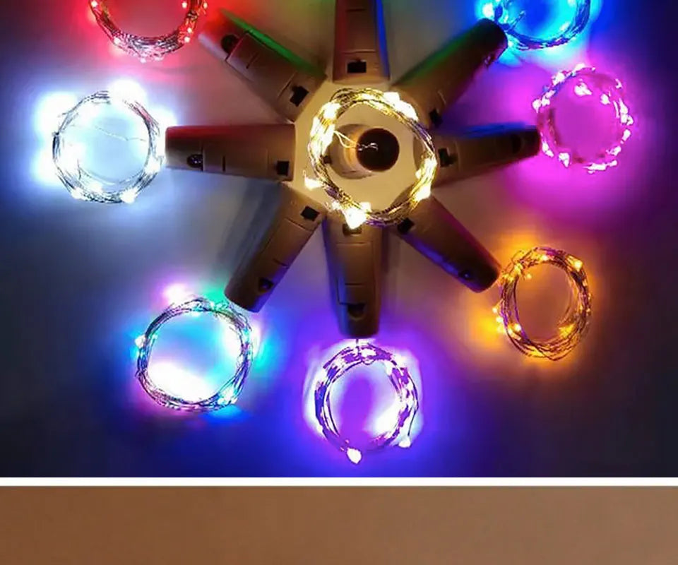 1M/2M/3M Wine Cork LED Battery Lighting Strings Bottle Lights for Party Wedding Christmas Halloween Bar Decor Creative Lights