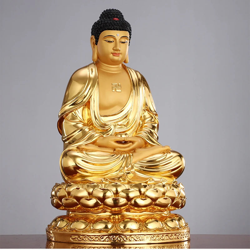 Asia GOOD high grade gilding copper Amitabha Sakyamuni Buddha statue HOME Patron saint bless safe health good LUCK protection
