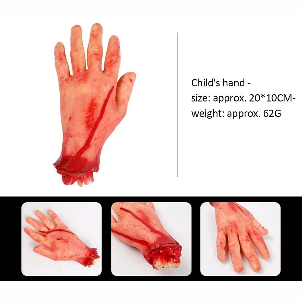 Halloween Prop Bloody Scary Fake Organ Human Brain Body Parts Fake Hand Finger Leg Foot Brain Heart Party Accessories