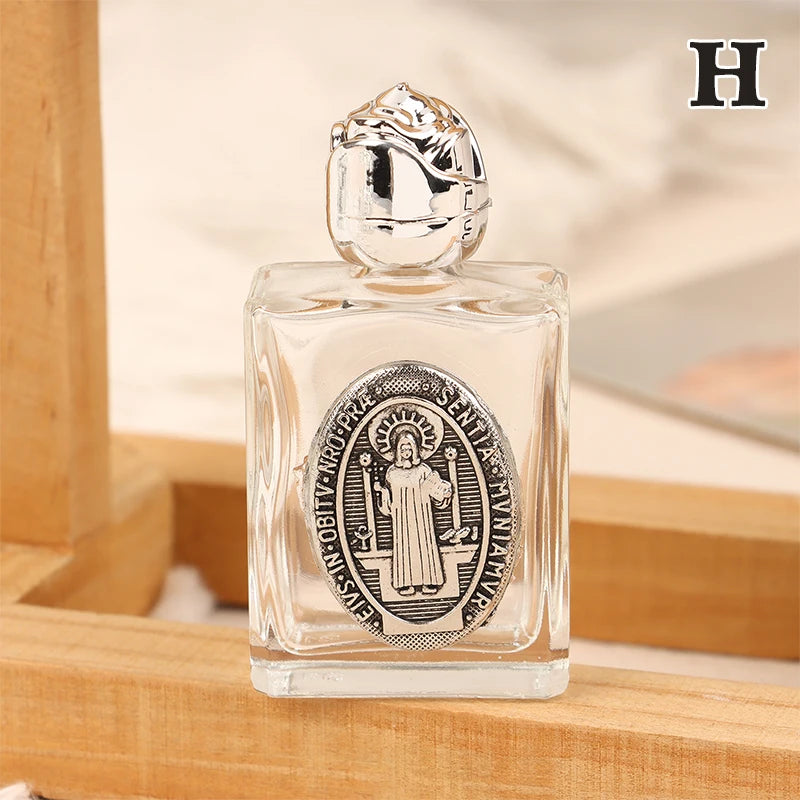 11 Types Of Glass Holy Water Jesus Bottle Religious Cross Bottle Christian Virgin Sculpture Bottle Refillable Holy Water Bottle