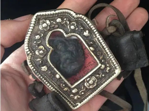 Tibet Brass Old Golden Temple Big Prayer Box for Man Tibetan GAU Amulets Buddhist Handcrafts