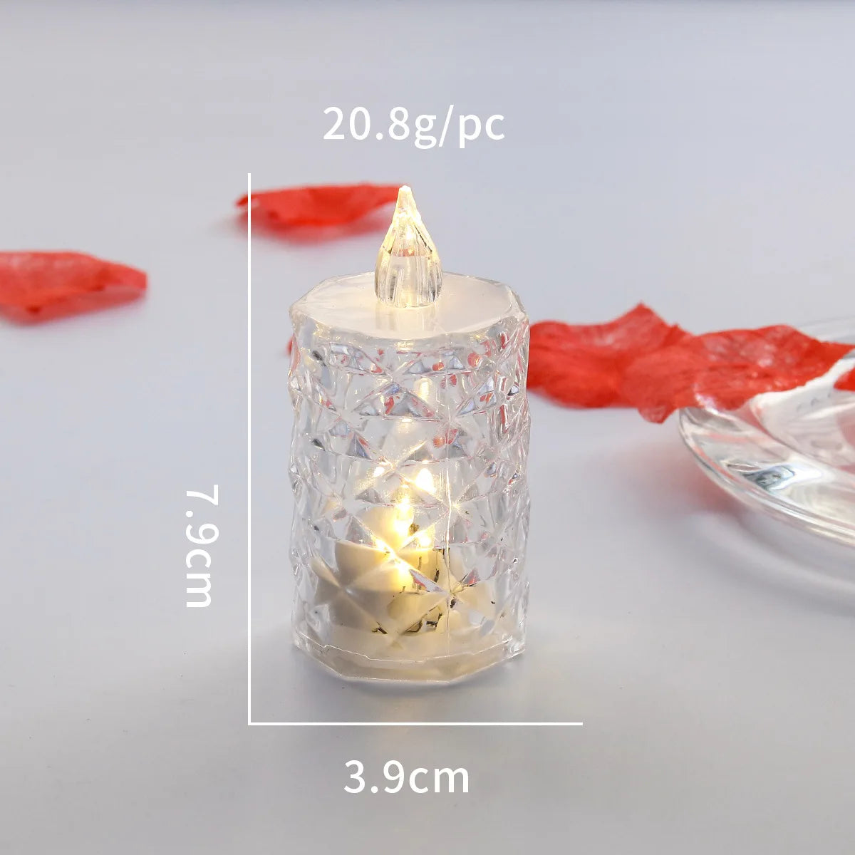 24-1PCS Flameless LED Light Candle LED Crystal Candle Light Electronic Night Lamp Dating Party Holiday Home Wedding Decoration
