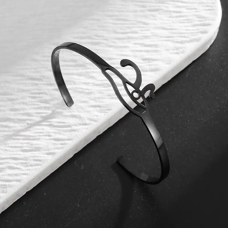 Stainless Steel Hindu Lotus Mandala Open Bracelet Women Fashion Cuff Bangle Casual Sports Yoga Jewelry