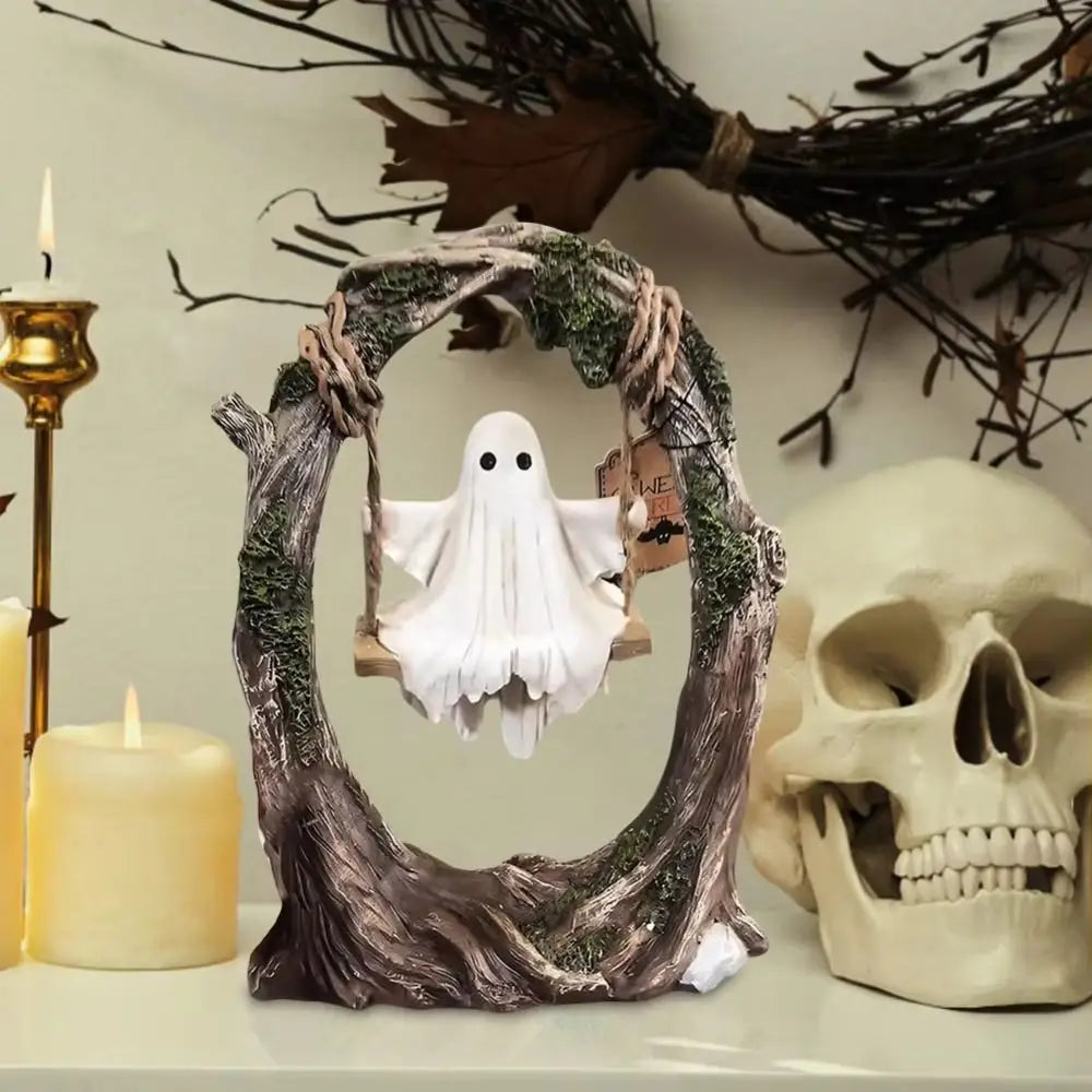 Halloween Themed Halloween Swing Ghost Ornament Handicraft Model Spooky Ghosts Decor Statue Collectible