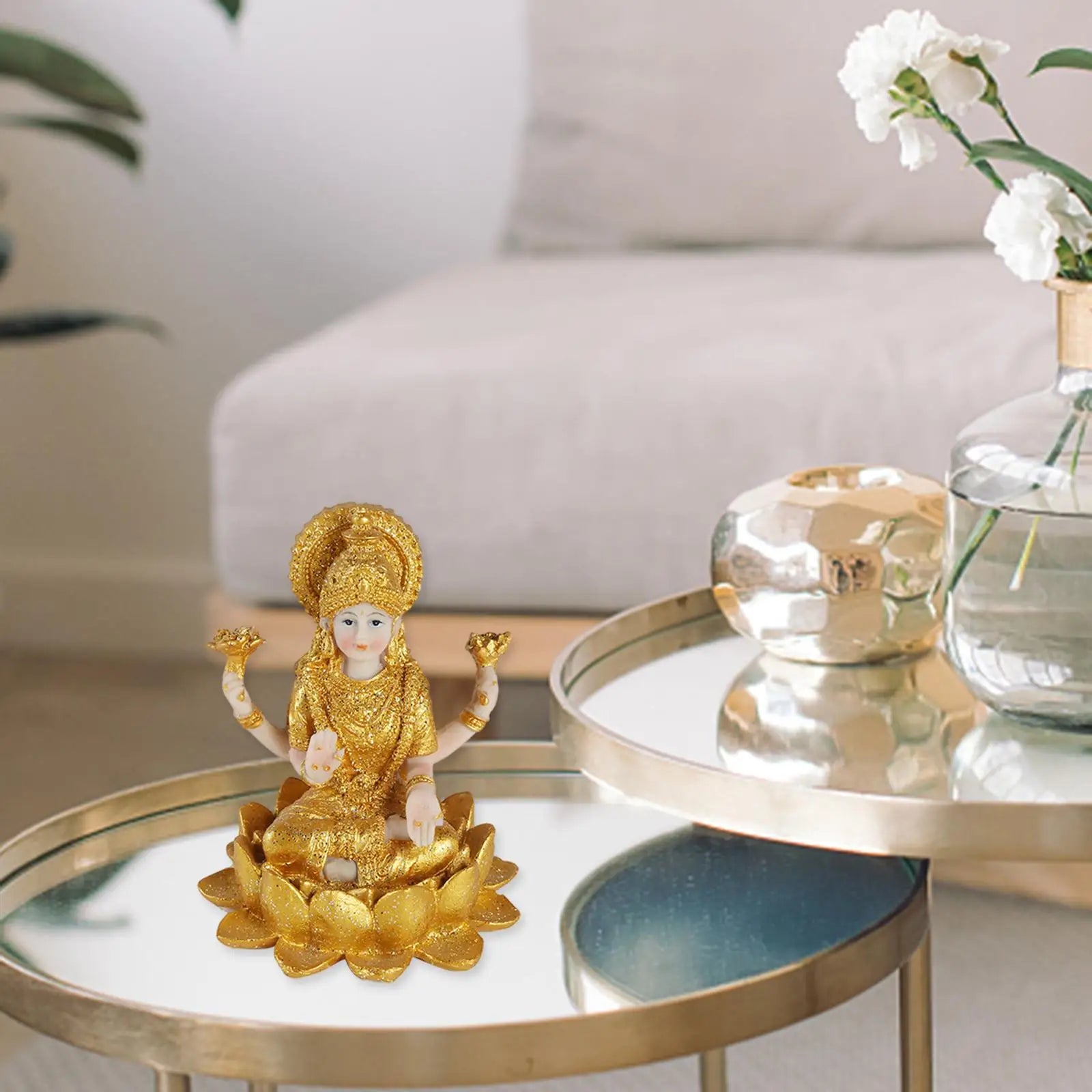 Resin Figurine Hindu God Goddess Decor Gifts Hindu Deity Hindu Decors Spiritual Sculpture Indian Buddha Statue for Altar Diwali