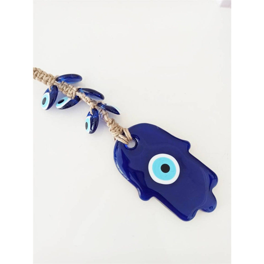 Handwoven Turkish Evil Eye Car Interior Decoration Wall Hanging Decor Unique European Style Fatima Blue Eye Decorative Ornament