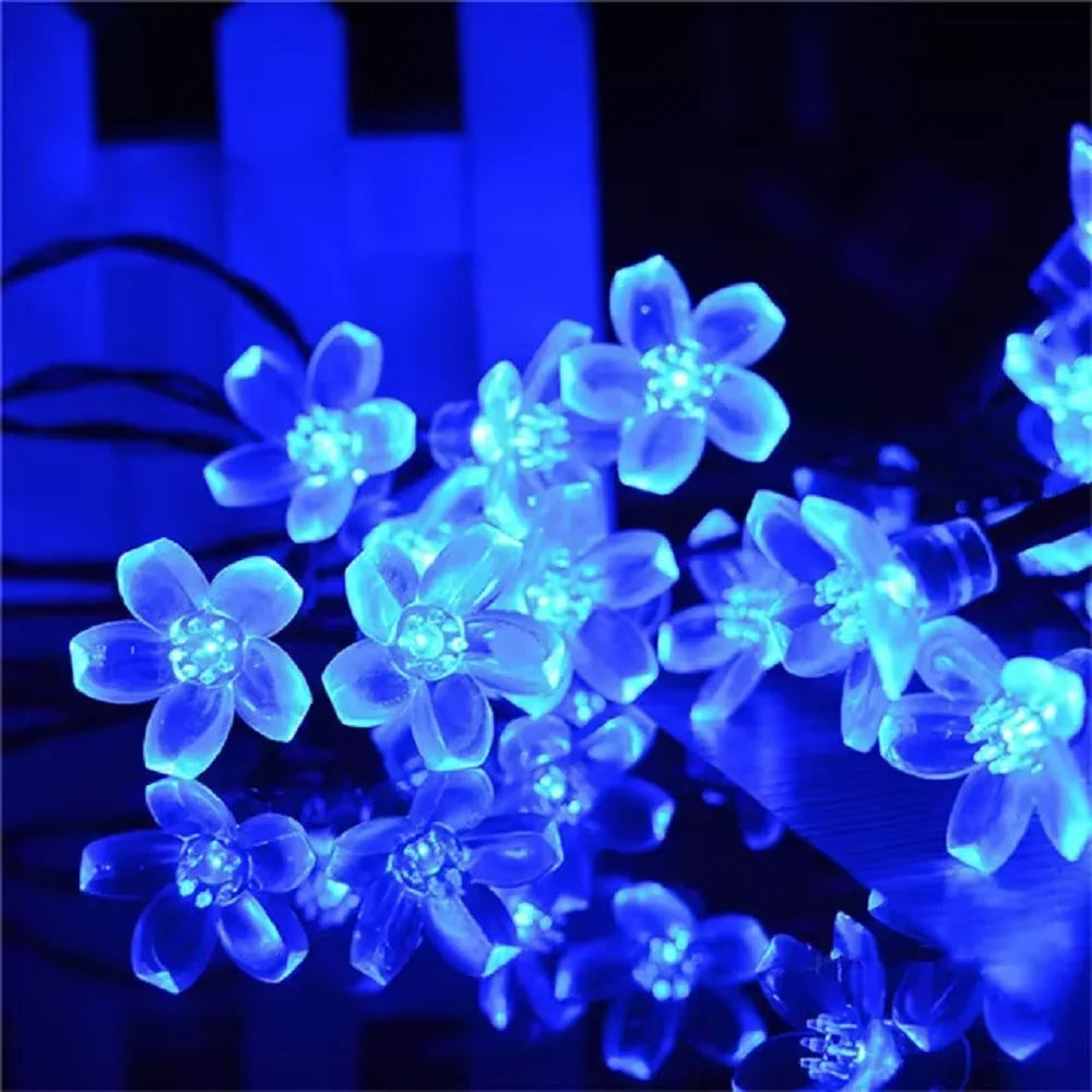 Outdoor Garden Solar Flower Light, Waterproof Solar String Lights, Fairy Simulation Floral Garlands, Christmas Decoration Lamp.