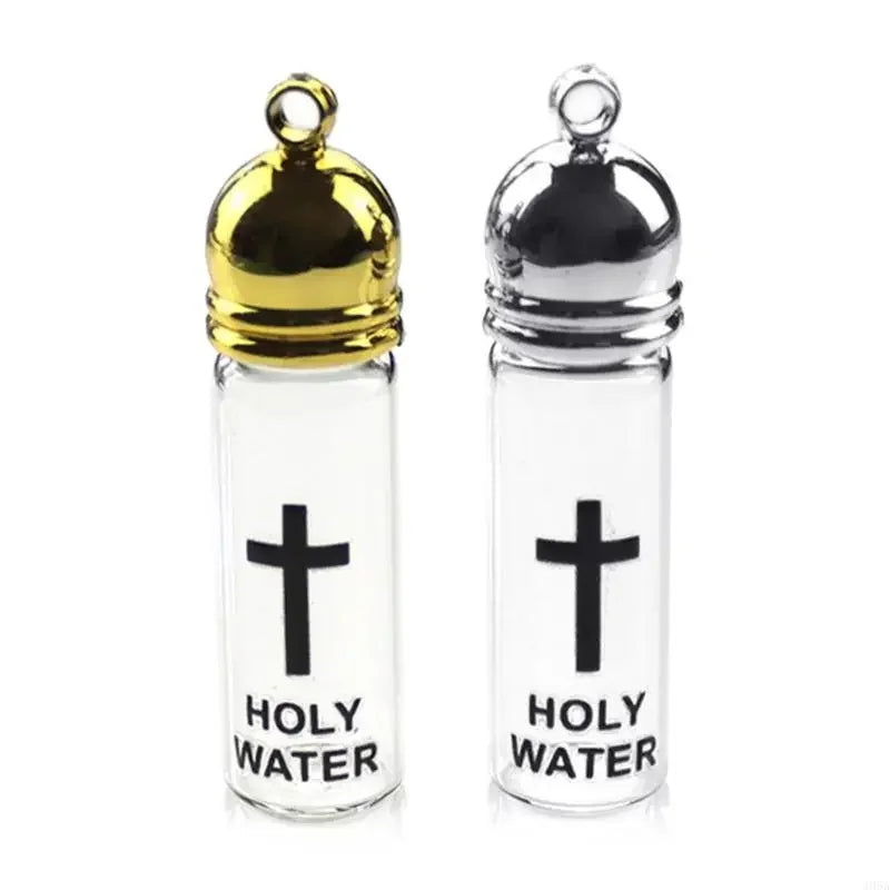 Elegant Holy Water Bottle Glass Holy Water Container Featurings Silver/Gold color Lid For Spiritual Ritual Collectors Dropship