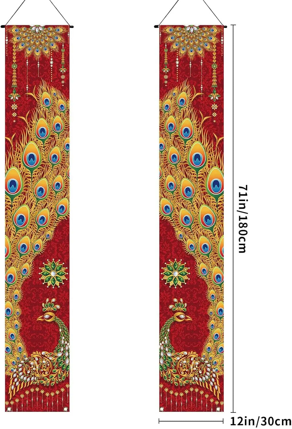 VIKAMA Diwali Festival Happy Gateway Banner Indian Diwali Festival Peacock Front Porch Welcome Sign Party Decorative Items