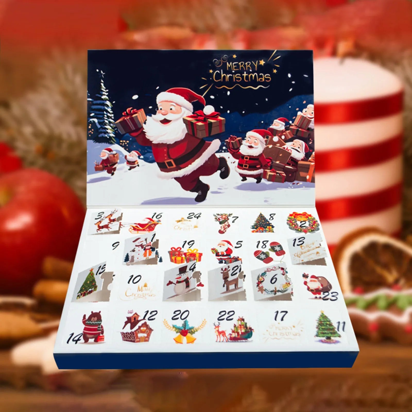 Countdown Christmas Festival Christmas Advent Calendar Box Blind Box Snowflake Countdown Calendar Box Surprise Gift(Empty Box)