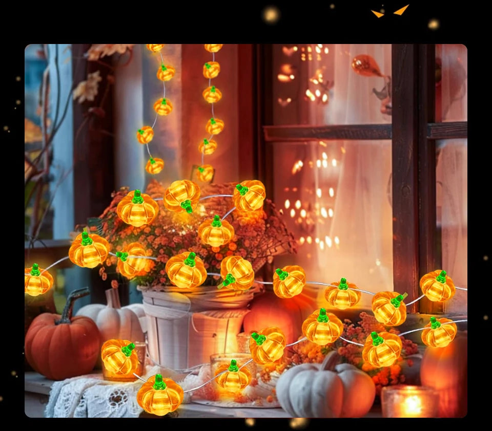Halloween Cubic Pumpkin String Lights 1/2/3M Warm White Always Bright Event Party Decoration Creative Ambient Lights