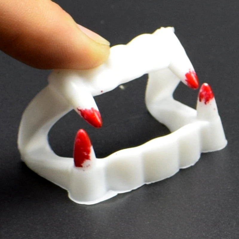 10pcs Halloween Party Prank Toys Simulation Rotten Teeth Vampire Denture Masquerade Cosplay Fake Teeth Trick Props