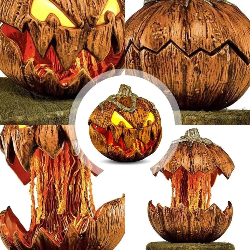 Thriller Halloween Scary Pumpkin Head With Lifting Function With Light And Sound Extendable Talking Pumpkins