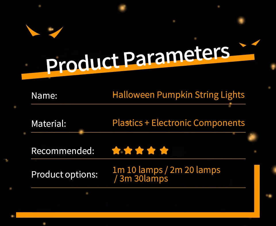 Halloween Cubic Pumpkin String Lights 1/2/3M Warm White Always Bright Event Party Decoration Creative Ambient Lights