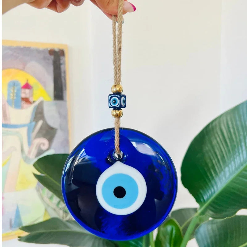 Evil Eye Wall Hanging Glass Blue Eye Wall Charm Home Decor Home Gift Idea House Protection Turkish Evil Eye Gift Wall Decoration