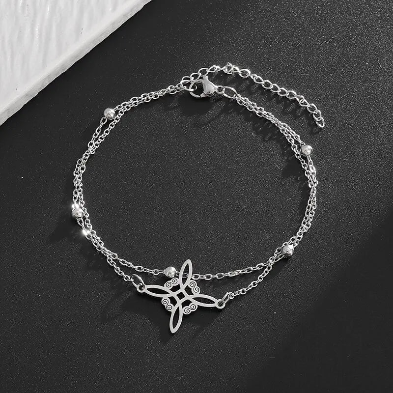 Stainless Steel Hindu Lotus Mandala Open Bracelet Women Fashion Cuff Bangle Casual Sports Yoga Jewelry