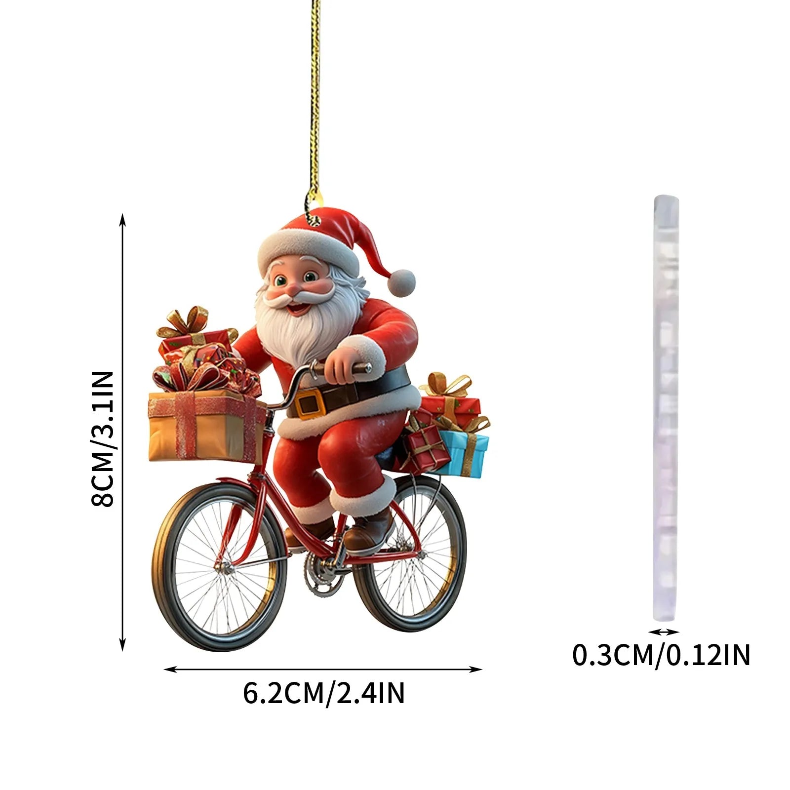Christmas Tree Pendant Acrylic 2D Cartoon Santa Claus Snowman Festive Hanging Ornaments for Christmas Tree Decor Cute Cartoon