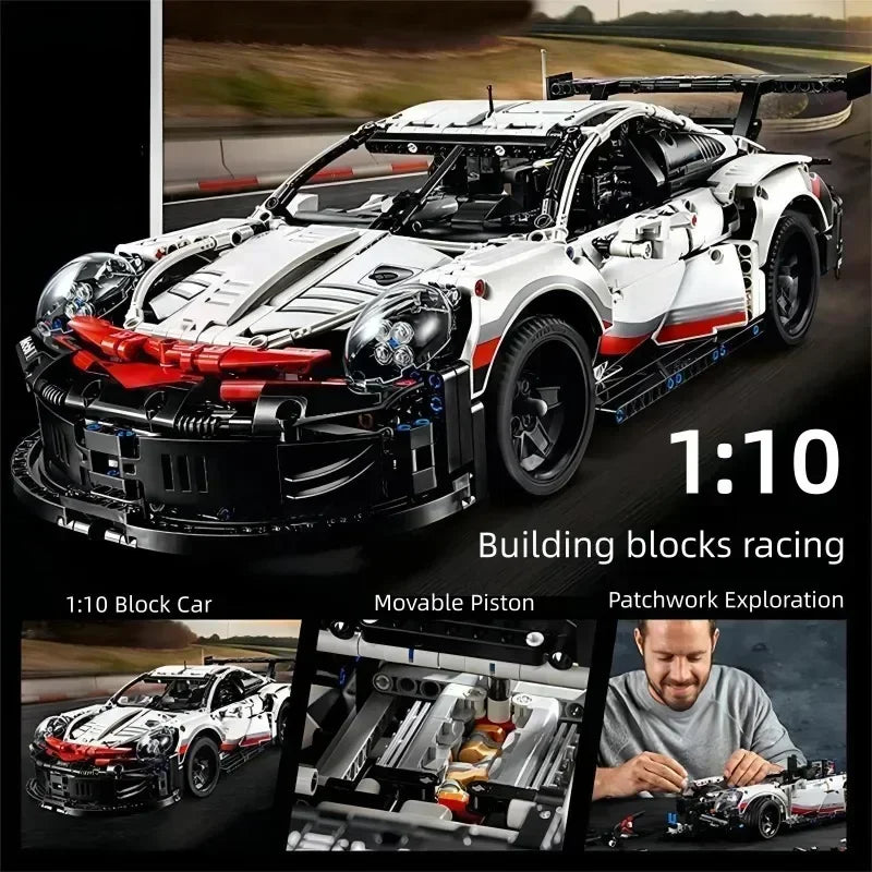 Christmas Racing DIY Boys Classic Racing Sports Car Building Block Toys Educational Vehicle Moc Assemble Bricks Kids Toys Gifts