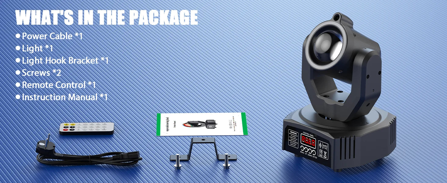 U'King Mini 30W Spot Beam Moving Head Light LED 4IN1 RGBW Effect Strobe Stage Light DMX Sound Activated DJ Disco Bar Party Light