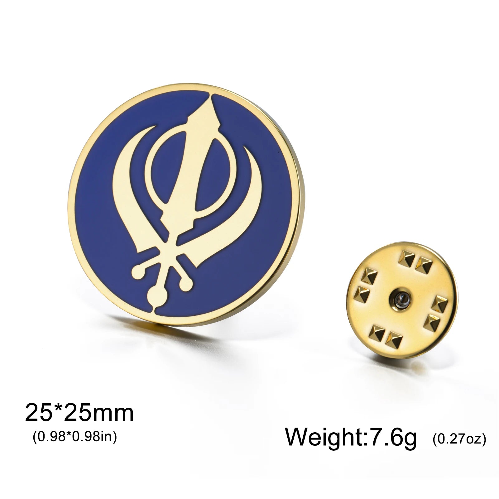 LIKGREAT Sikh Khanda Brooch Religious Spiritual Enamel Pin Badge Stainless Steel Jewelry Amulet Gift for Men Women Accessory