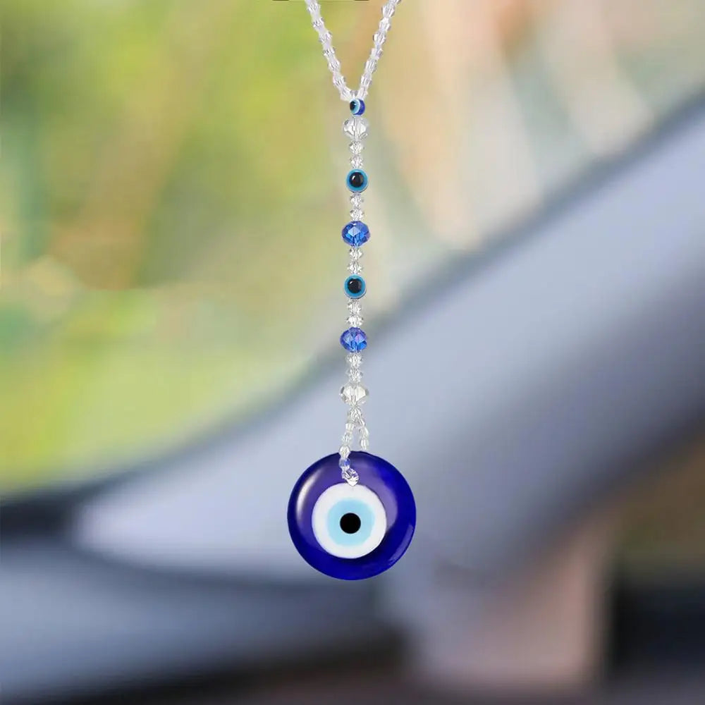 Evil Eye For Car Evil Blue Eye Accessory Rear View Mirror Charm Shining Evil Blue Eye Car Charm Window Pendent For Rear View
