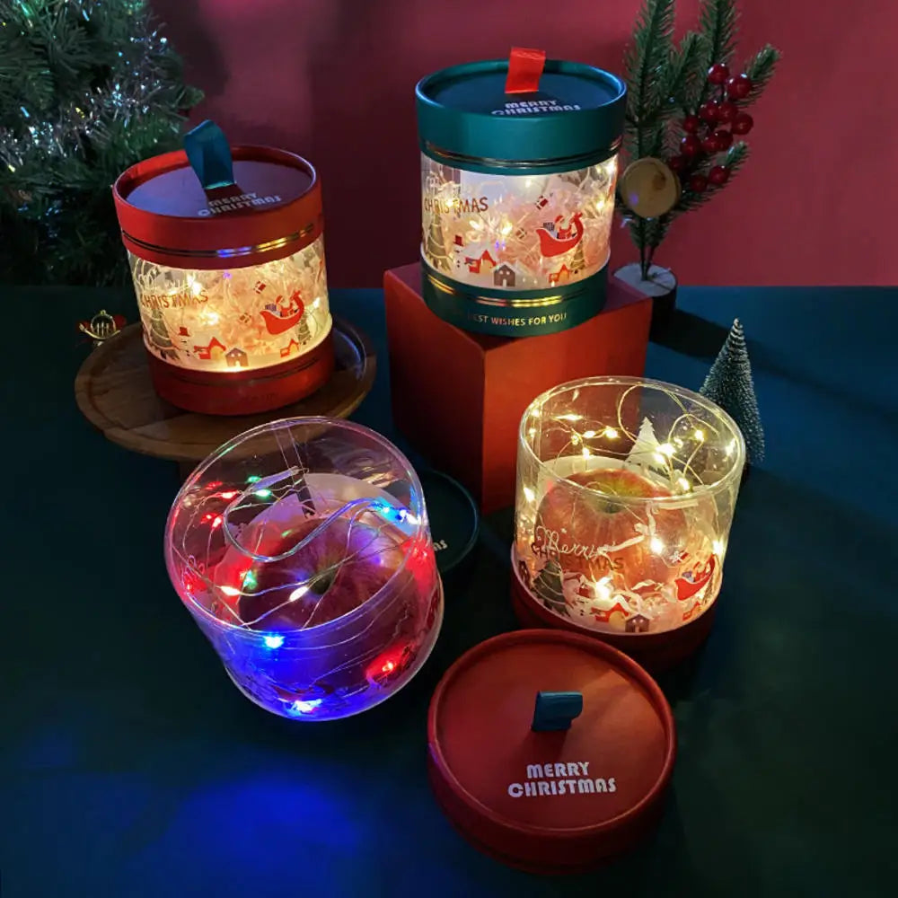 Christmas Gift Packaging Box Festive Dessert Party Decoration Treats Cake Hug Bucket Plastic Transparent Storage Case Home