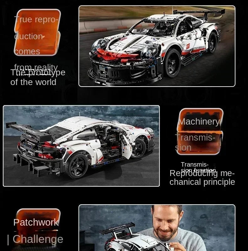 Christmas Racing DIY Boys Classic Racing Sports Car Building Block Toys Educational Vehicle Moc Assemble Bricks Kids Toys Gifts