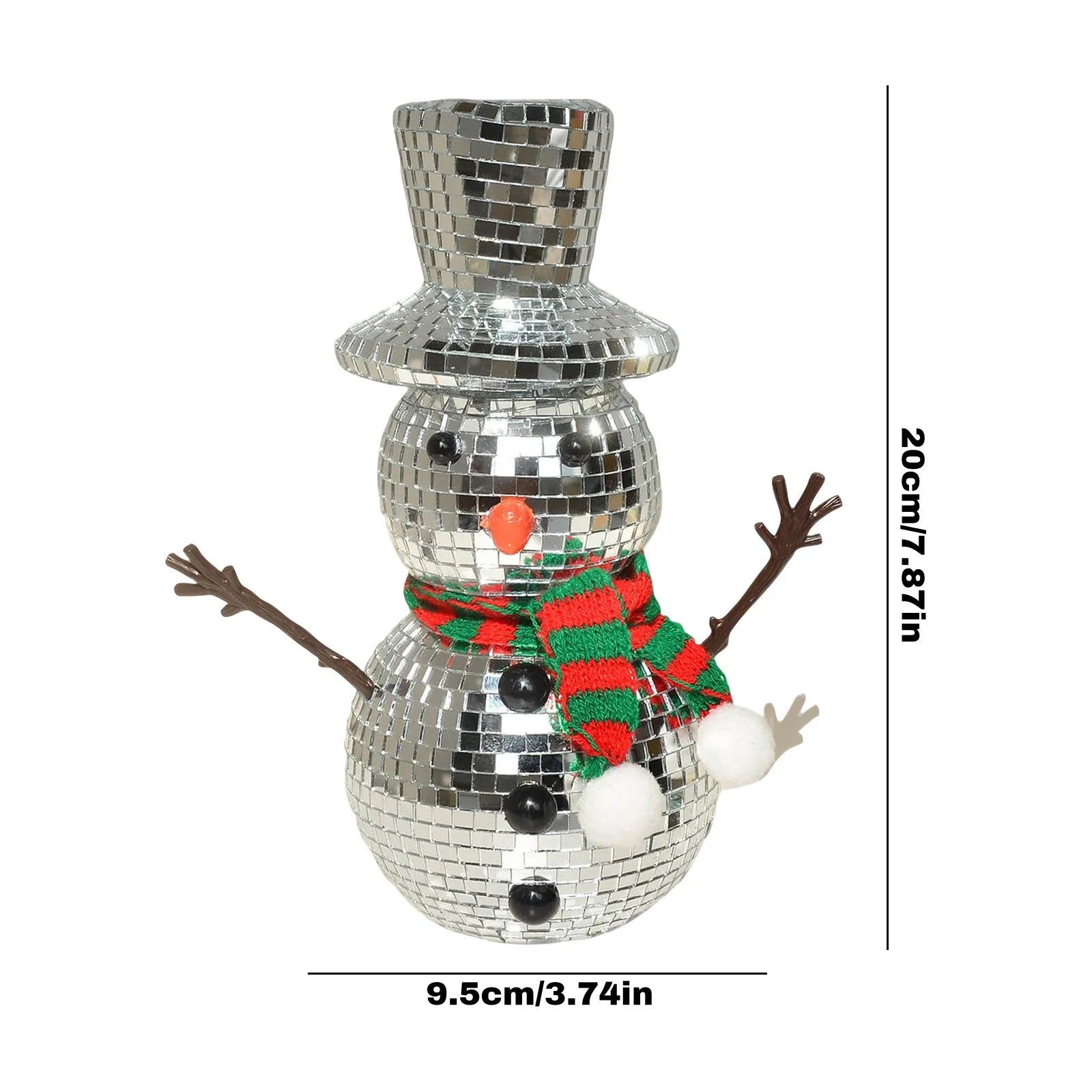 Creative Christmas Snowman Disco Ball Statue Reflective Winter Decoration Holiday Gatherings Decoration Supplies Christmas Gifts