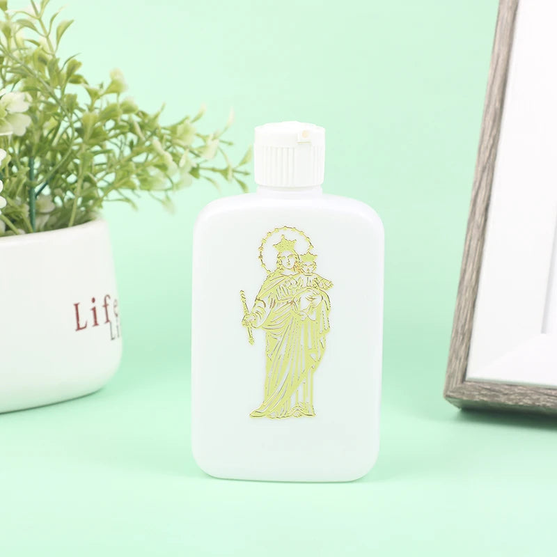100ml Holy Water Bottles With Screw Lid Plastic Holy Water Container Holy Water Empty Containers With Gold Cross
