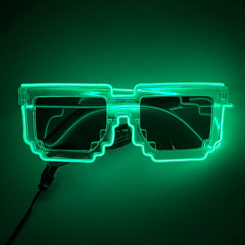 Funny Light Up Glasses Luminous LED Mosaic Glasses Men Women Halloween Party Supplies Glowing Glasses Neon Gafas Prpos
