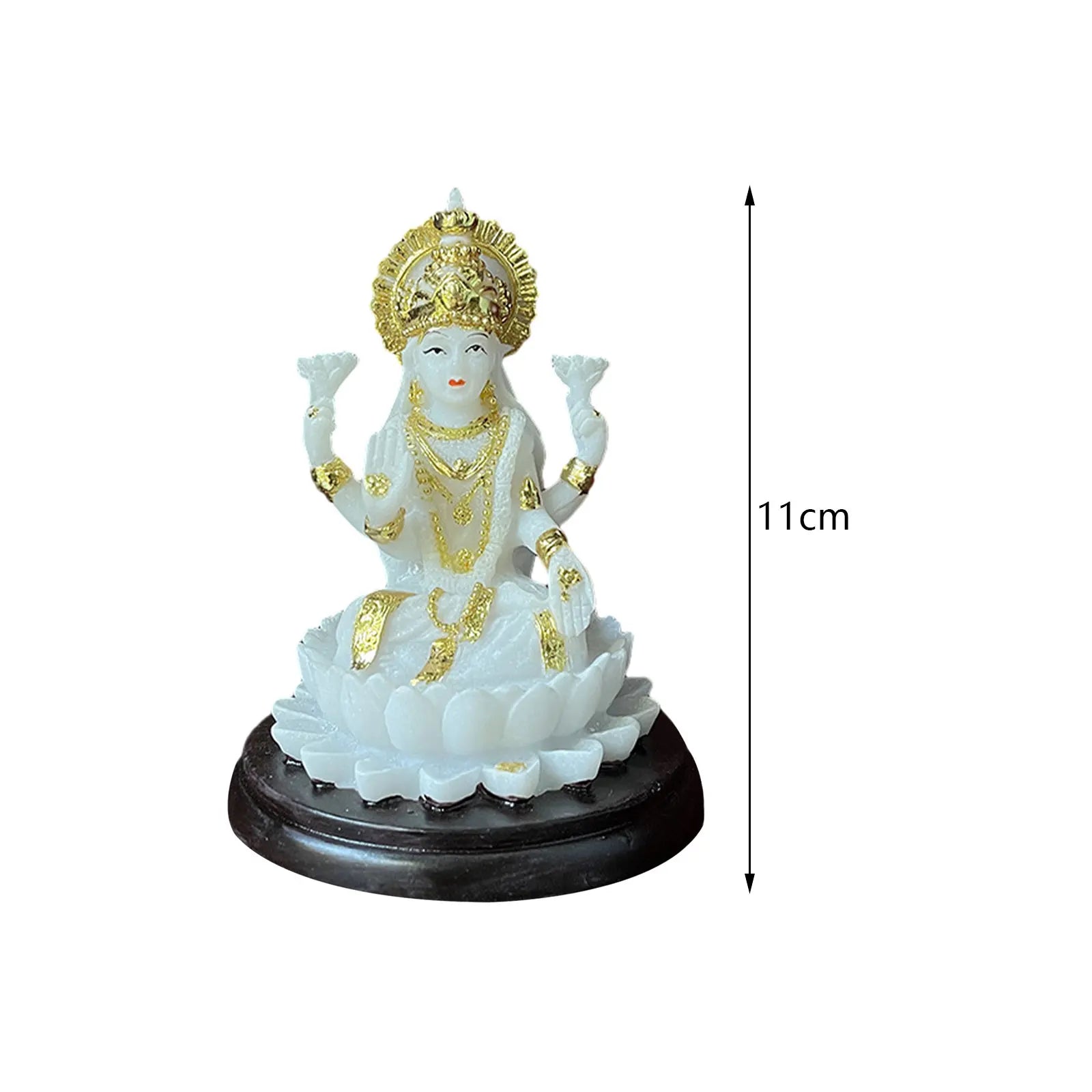 4.3inch Resin Hindu Goddess Figurine Buddha Statue Stylish Elegant Tabletop Decoration Tall for Fairy Garden Easily Clean