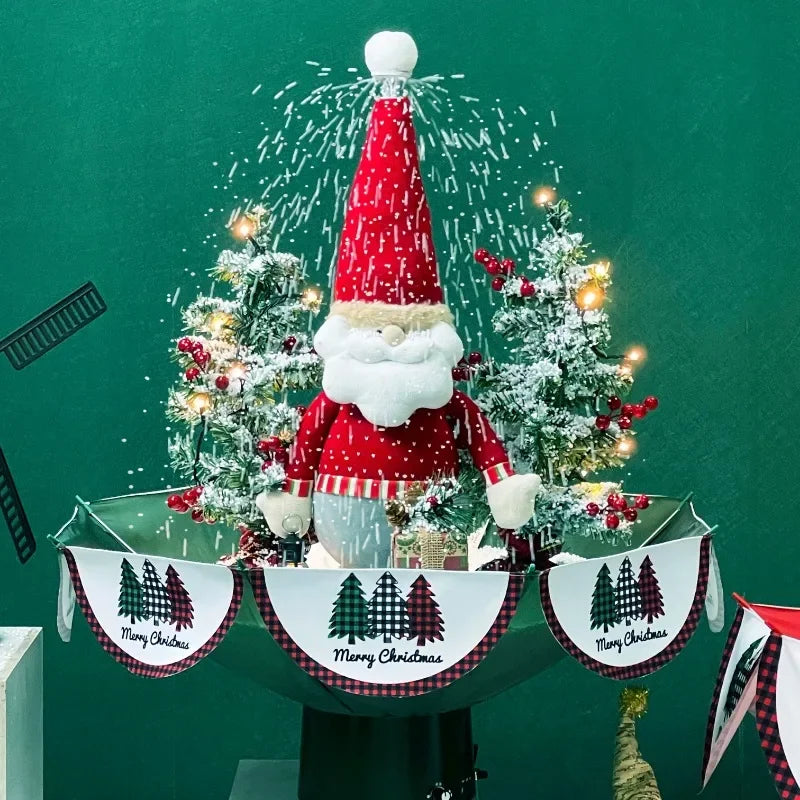 Santa Claus Lights Christmas Tree Decoration Christma Tree Christmas with Christmas Balls and Tree Ornaments