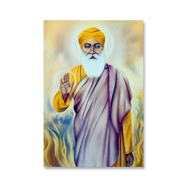 India Art The Ten Sikh Gurus Canvas Painting Wall Art Guru Nanak Posters Prints Sikhism Wall Picture for Living Room Decoration