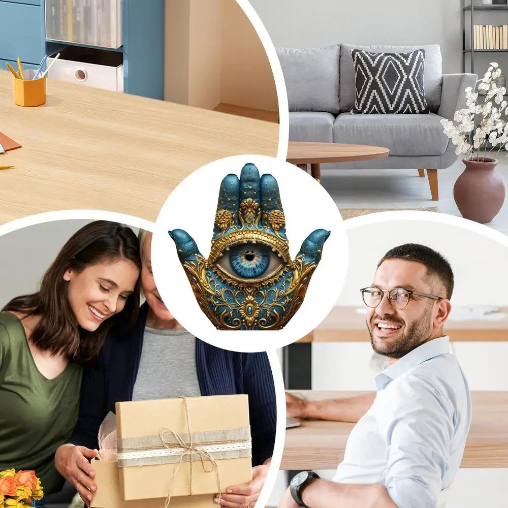 new Evil Eye Palm Sculpture Evil Eye Hands Decorative Sculpture Home Decor Statue Figurine Ornament for Bookshelf Desk Mantel