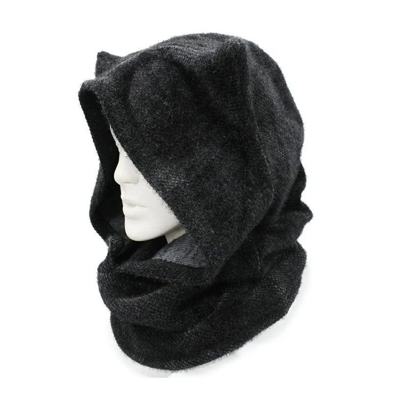 Japanese Harajuku Embroidery New Plush Dark Series Hat Student Boys and Girls Cat Ears Hats Scarf Winter Hat Y2K Halloween Cap