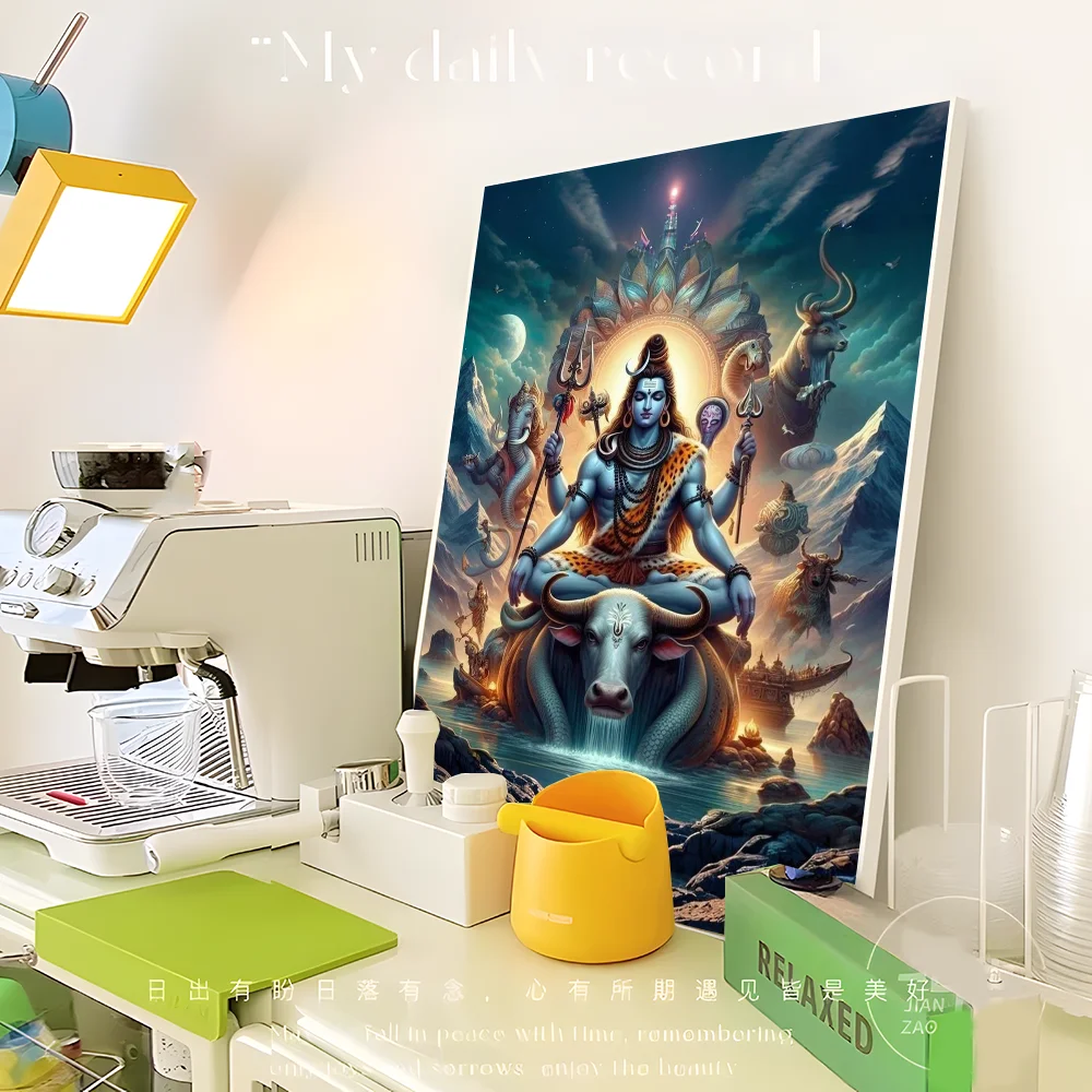 Modern Hindu God Anime Posters Sticky Whitepaper Sticker DIY Room Bar Cafe Kawaii Room Decor