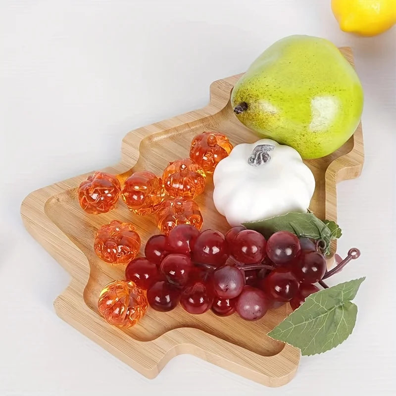 Christmas Charm Wooden appetizers, snacks, desserts and sweets, festive reindeer, tree and hat patterns, home decor